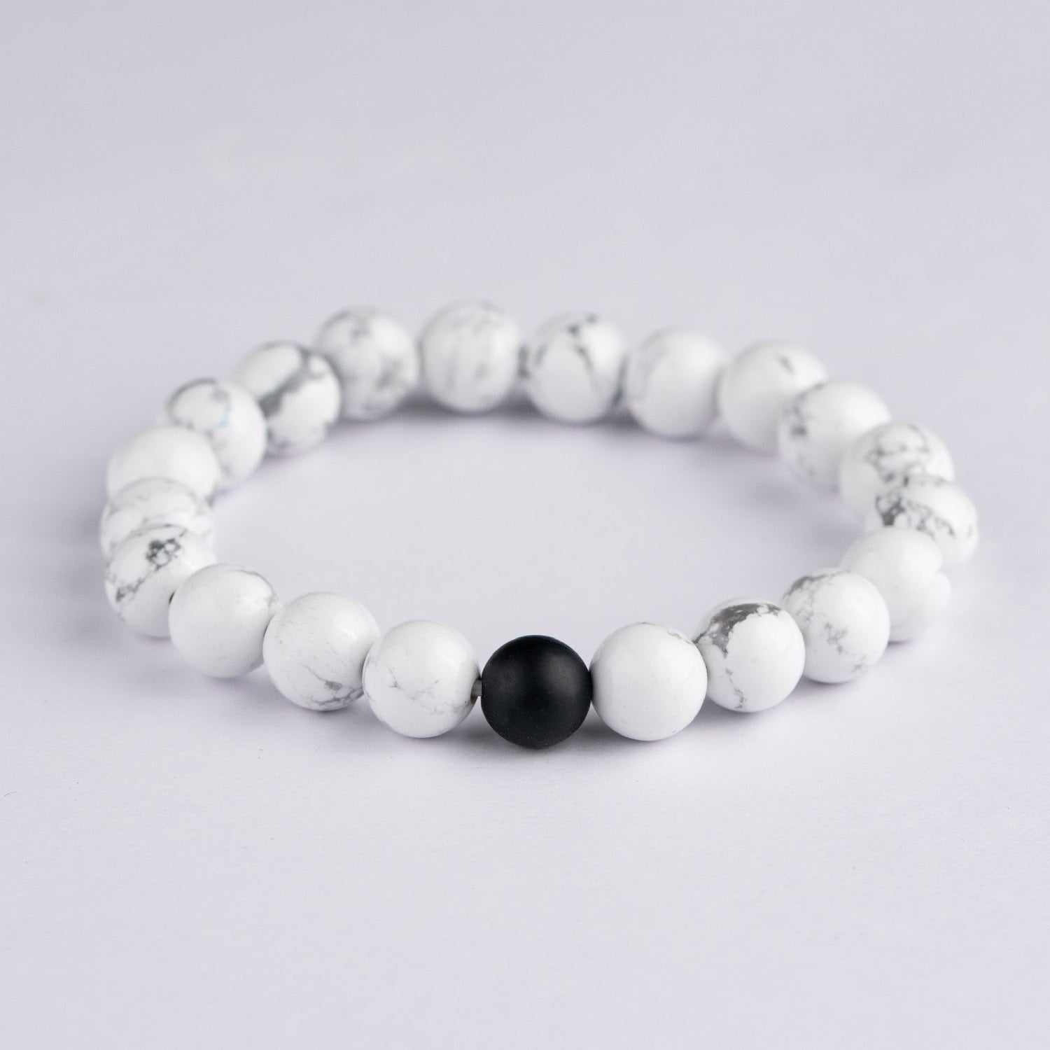 Natural Stone Jewellery Poise Howlite and Black Onyx Bracelet