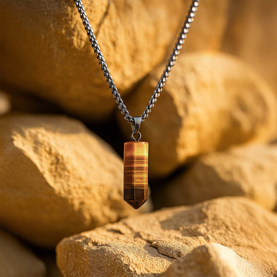 Courageous Tiger Eye Natural Stone Necklace