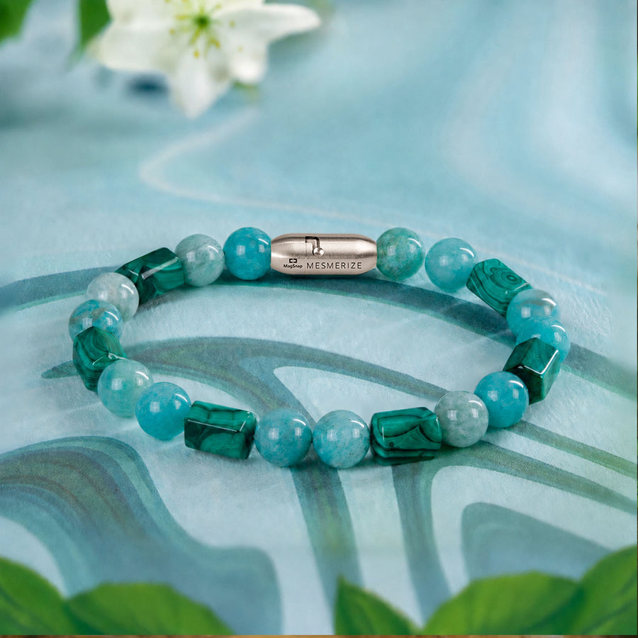 Elysia Amazonite & Malachite Natural Stone Bracelet with MagSnap 4