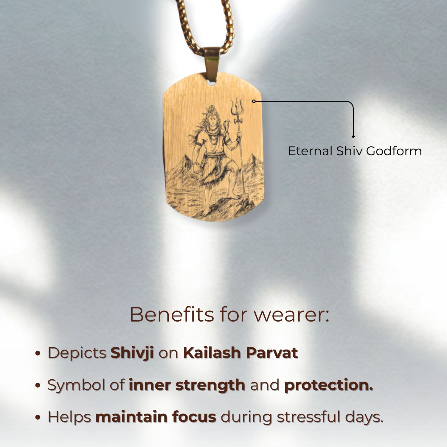 Eternal Shiv Godform Black Tag Necklace
