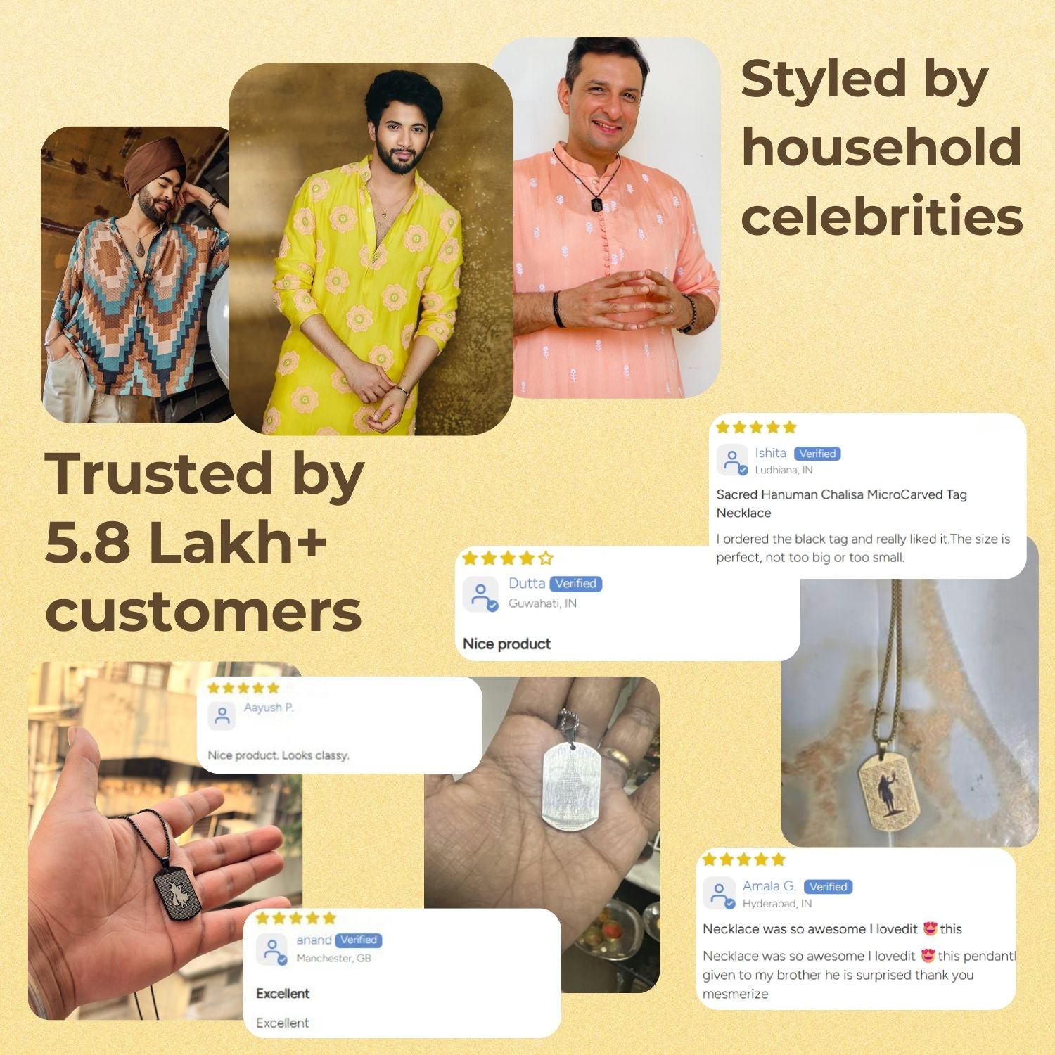 Positivity Hanuman Chalisa 9 Verse Silver Tag Necklace