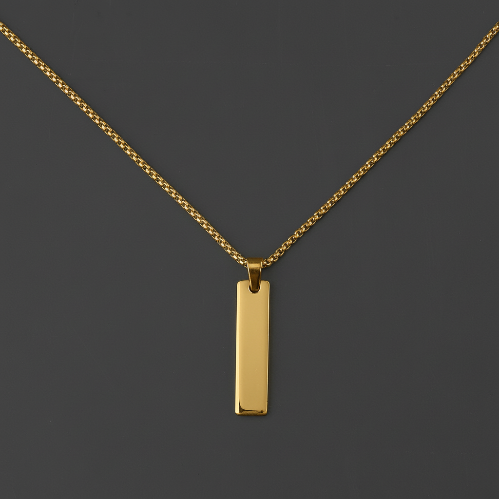 Mini Tag Necklace Gold
