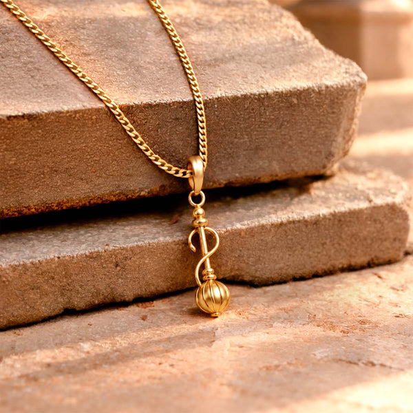 Hanuman Gada Pure Silver Plated Necklace