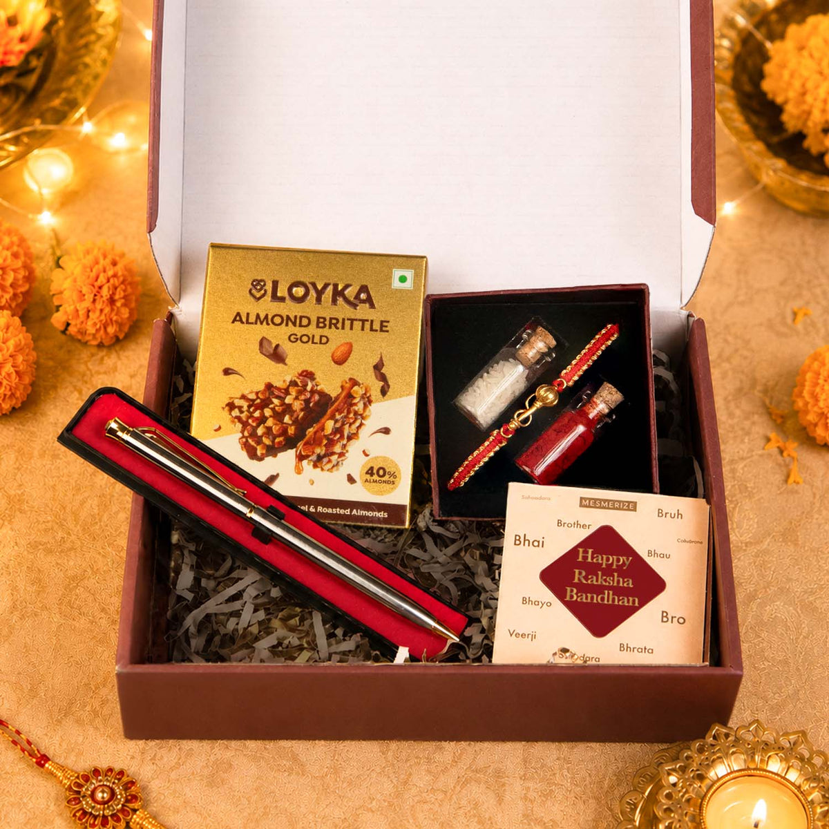 Hanuman Gada Pure Silver Plated Rakhi Hamper