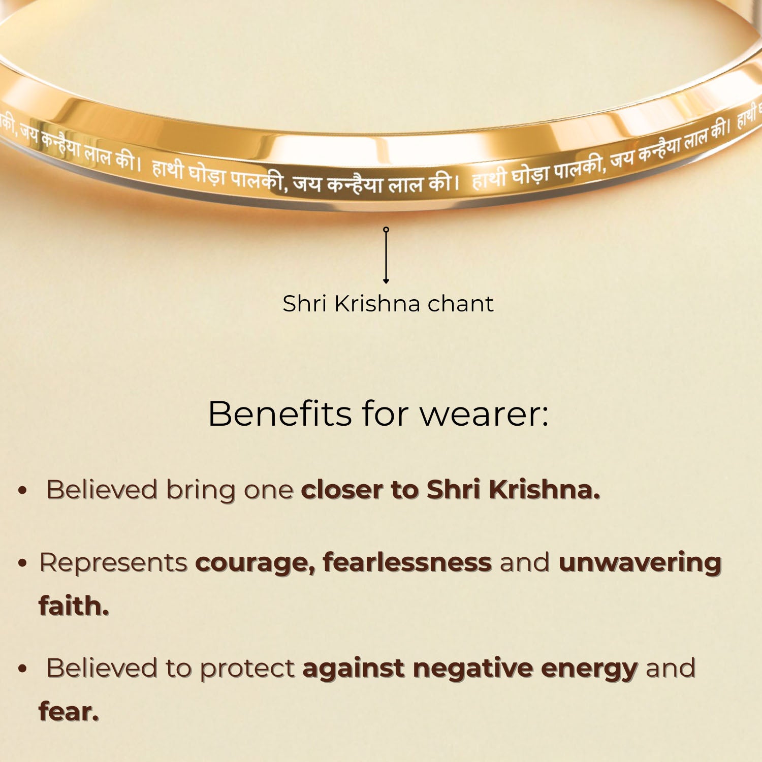 Hathi Godha Palki Krishna MicroCarved Round Kada Black