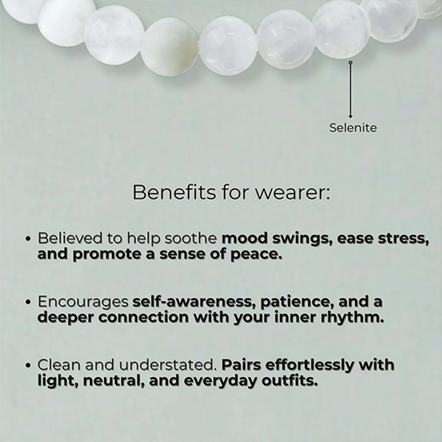 Inner Peace Selenite Natural Stone Elastic Bracelet