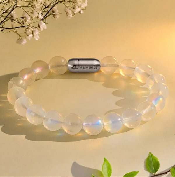Intuitive Rainbow Moonstone Natural Stone Bracelet With MagSnap