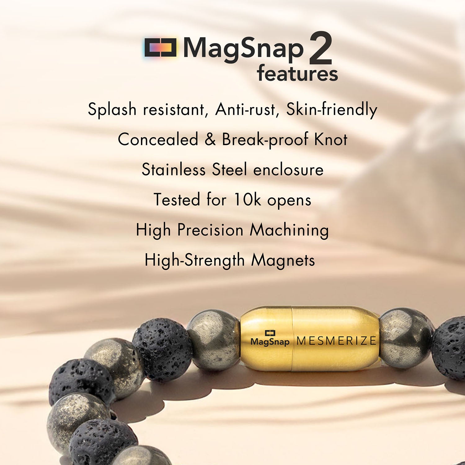 Prosper Pyrite & Saffordite Natural Stone Bracelet With MagSnap2