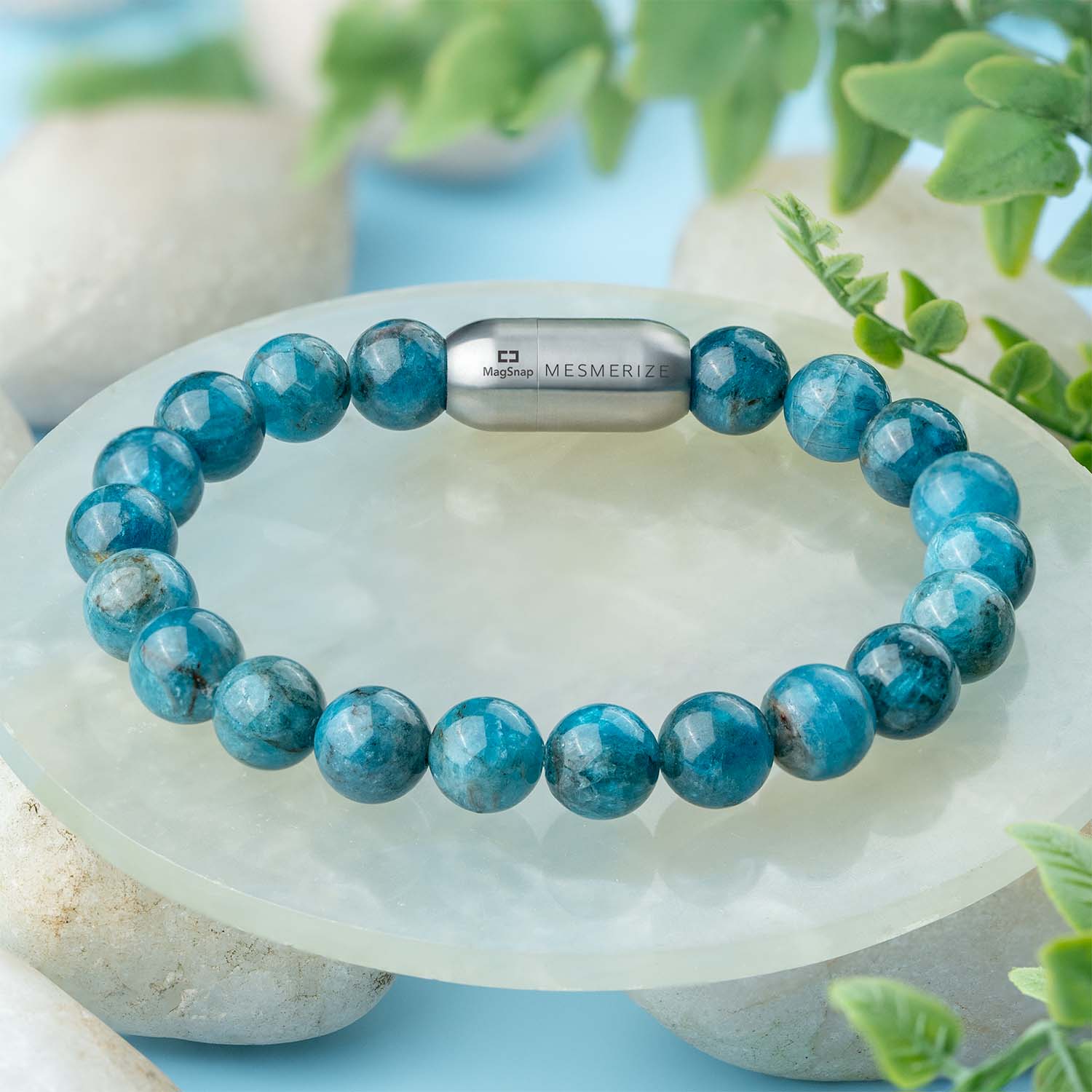 Motivating Blue Apatite Natural Stone Bracelet