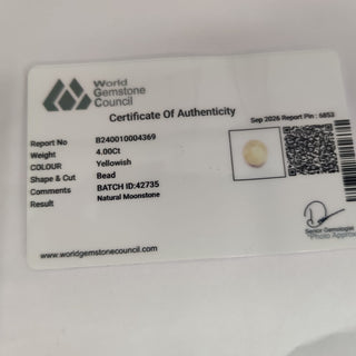 Multi Moon Stone lab certificate 11