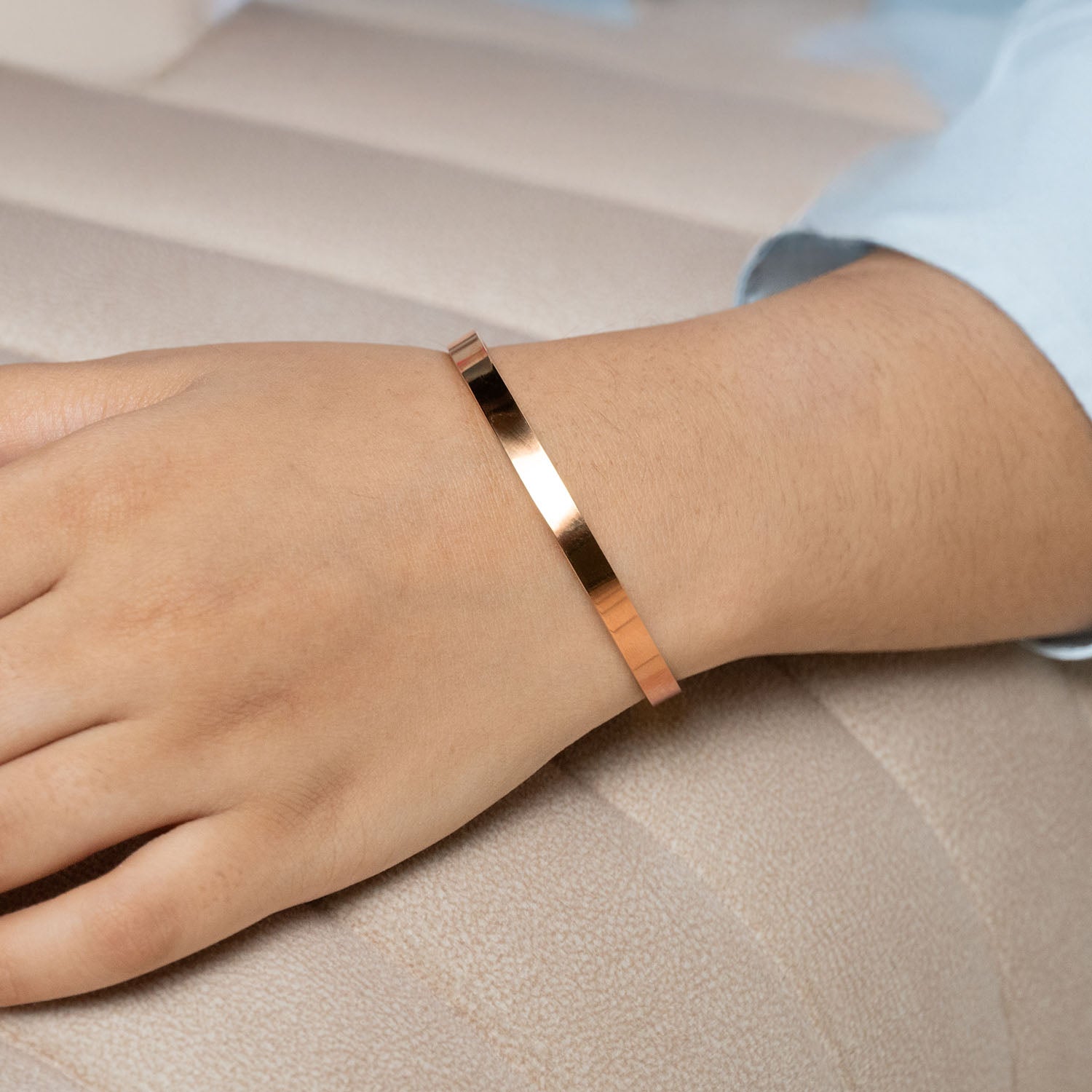 Non Personalised RoseGold Cuff Kada Bracelet