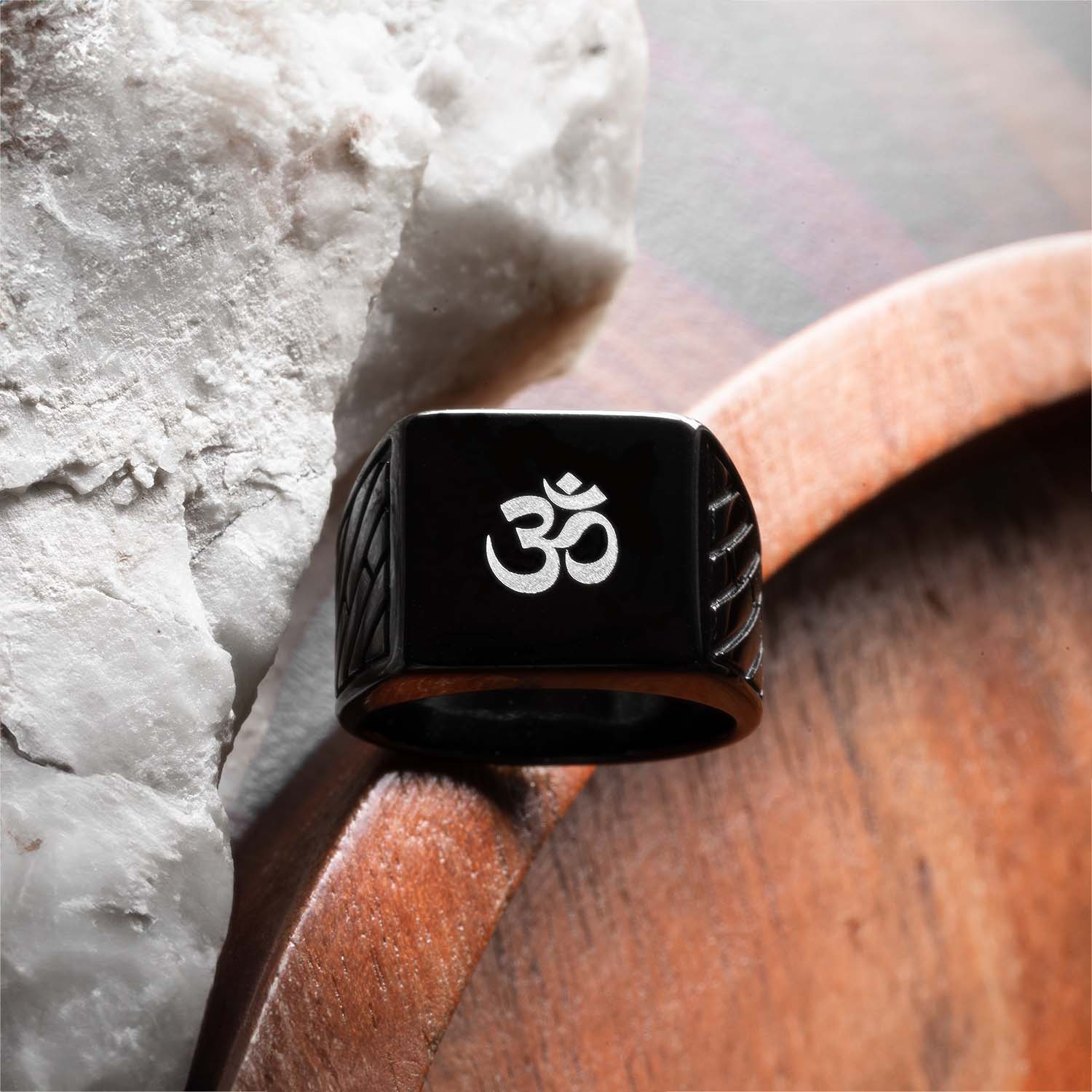 Spiritual Black Hercules Ring Om