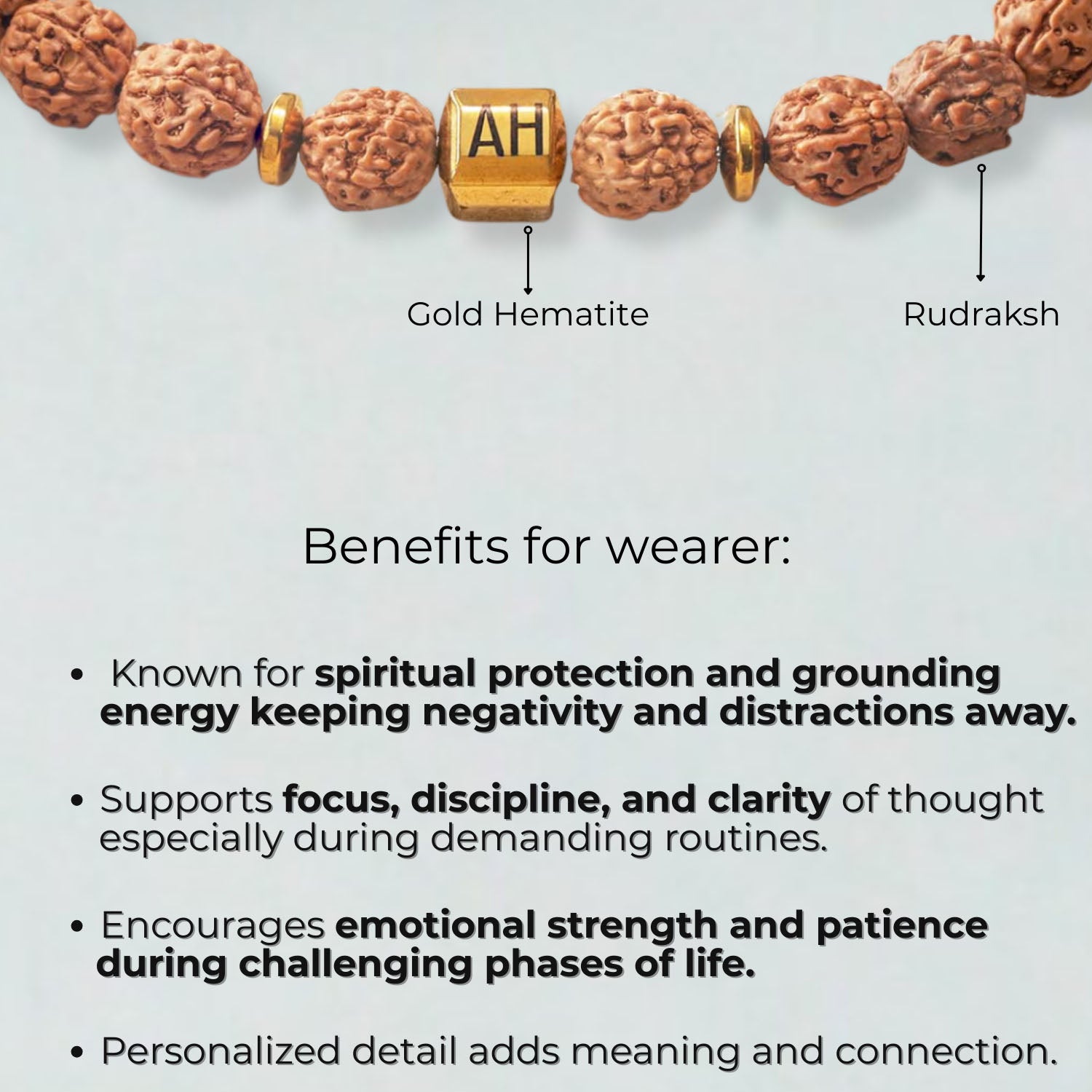 Non Personalised Spiritual Rudraksh Natural Stone Bracelet with Magsnap 2