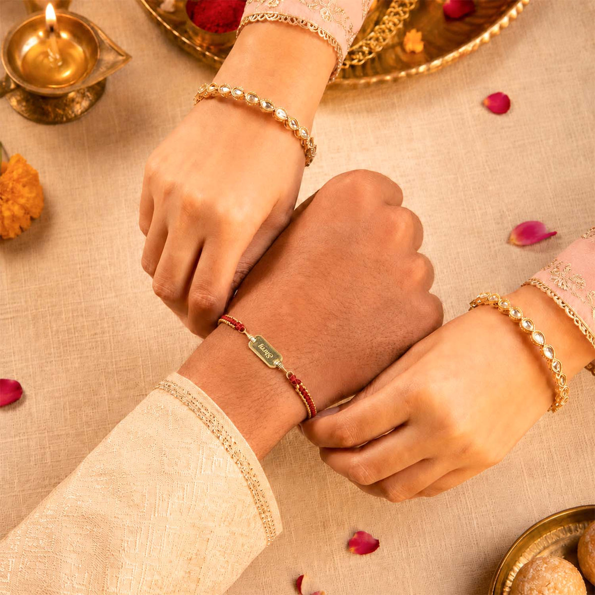 Personalized Hanuman Gada Pure Silver Plated Rakhi
