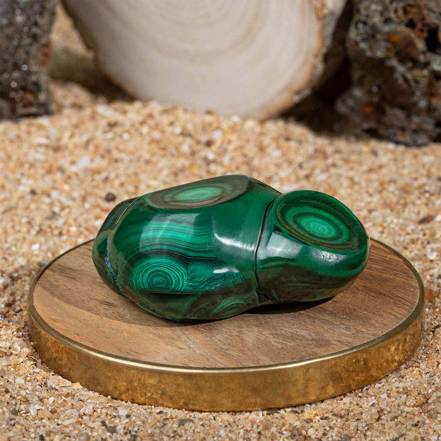 Prosperity Polished Malachite Raw Stone Home Decor Artefact