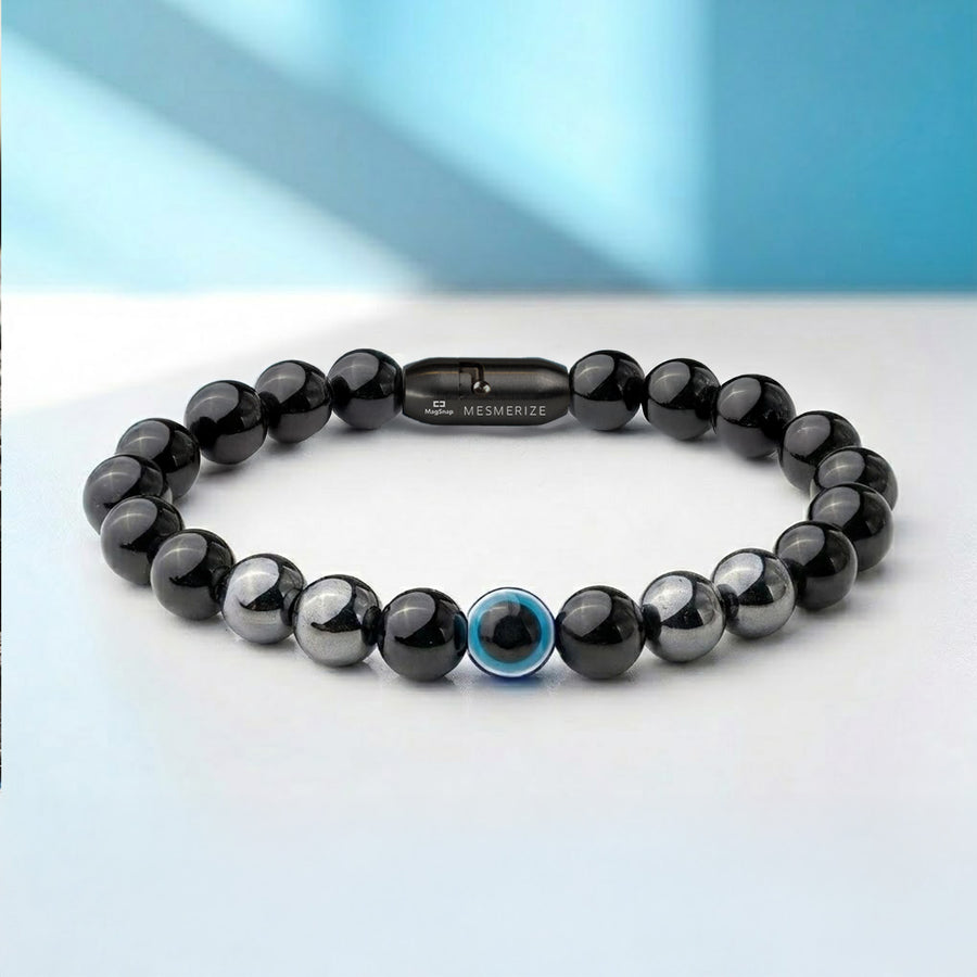 Protective Evil Eye Hematite Natural Stone Bracelet