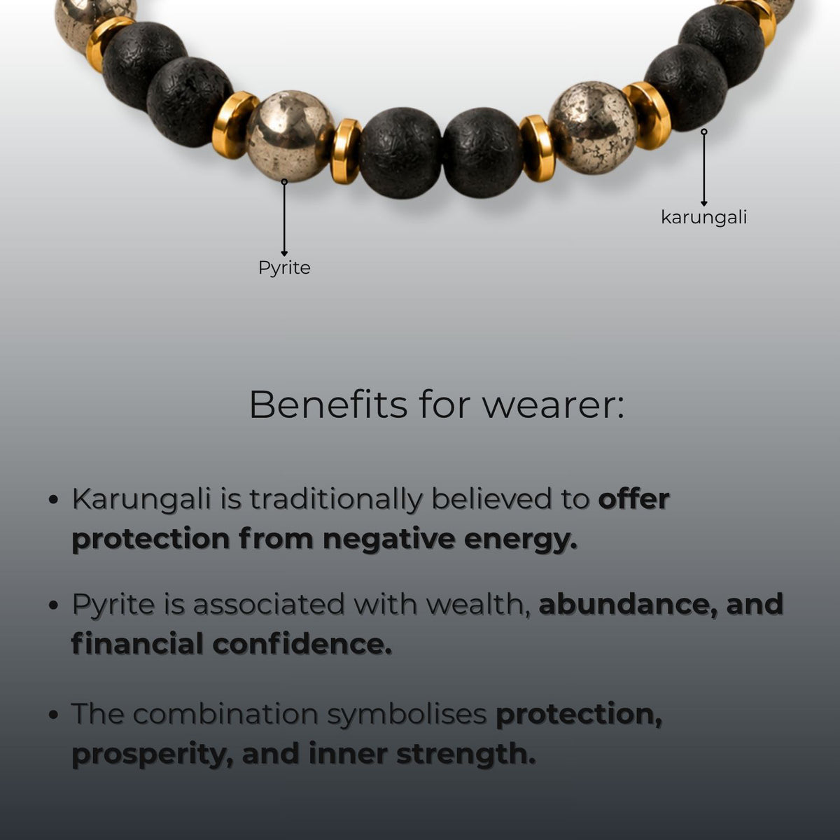 Pyrite Karungali Natural Stone Bracelet with MagSnap 4