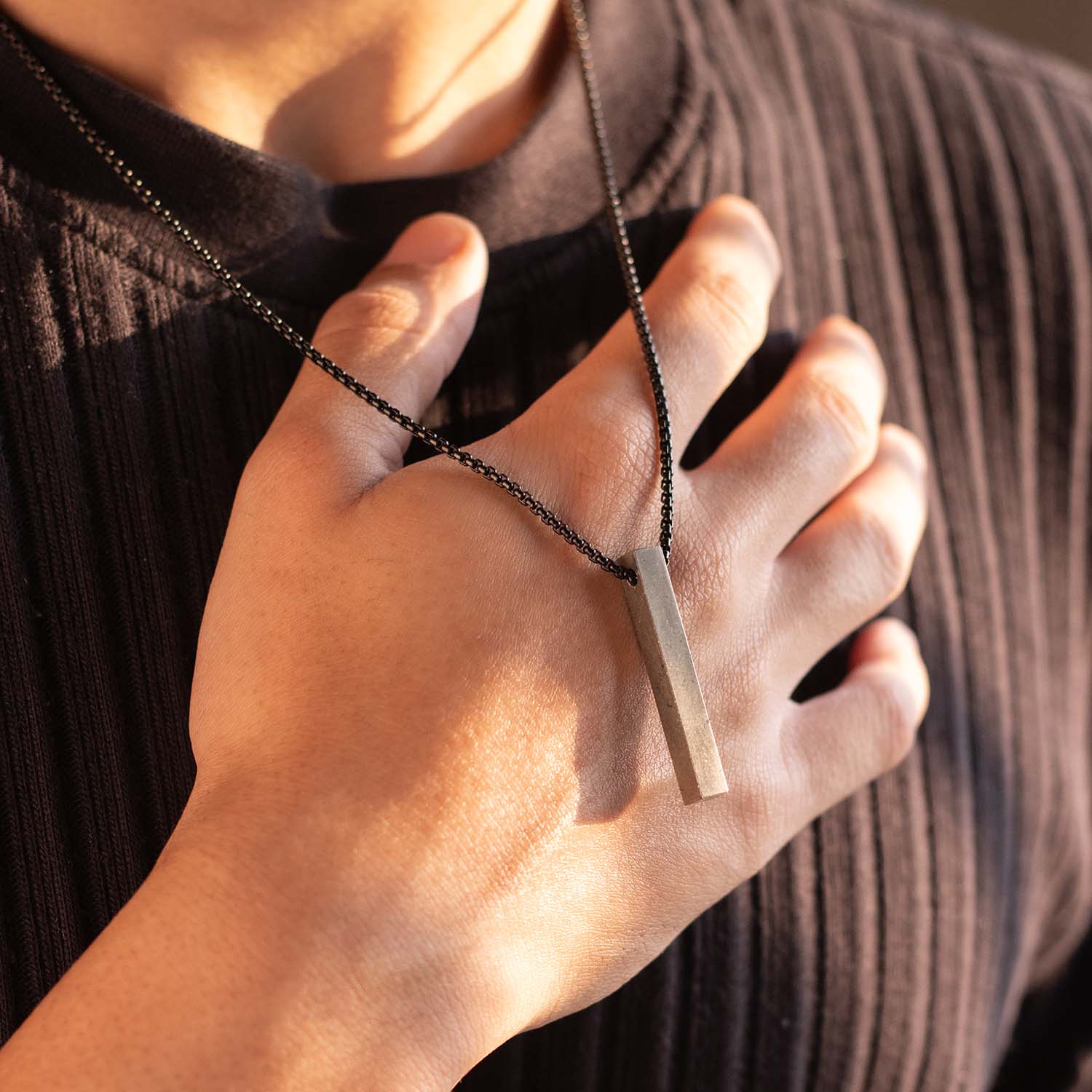 Pyrite bar Natural Stone Necklace