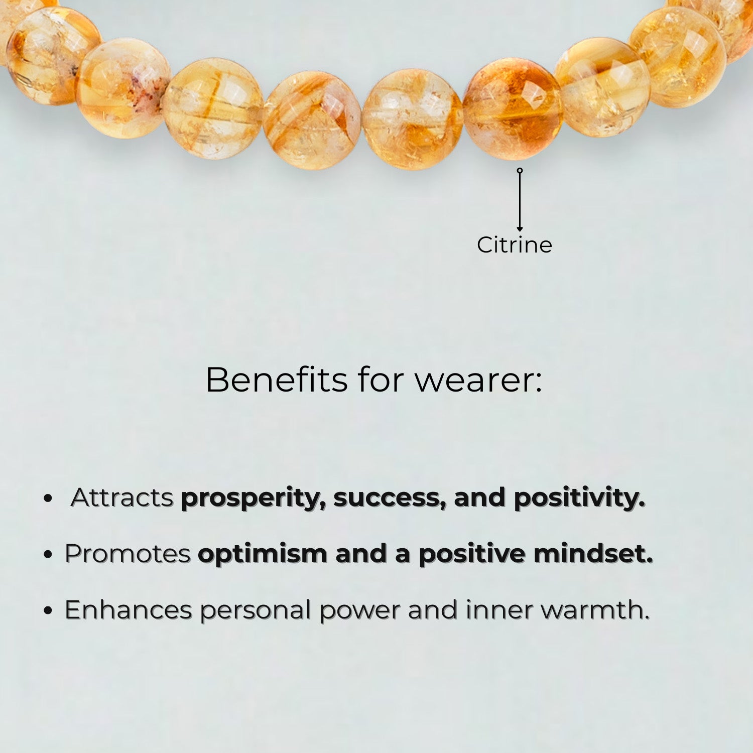 Radiant Joy Citrine Natural Stone Elastic Bracelet 