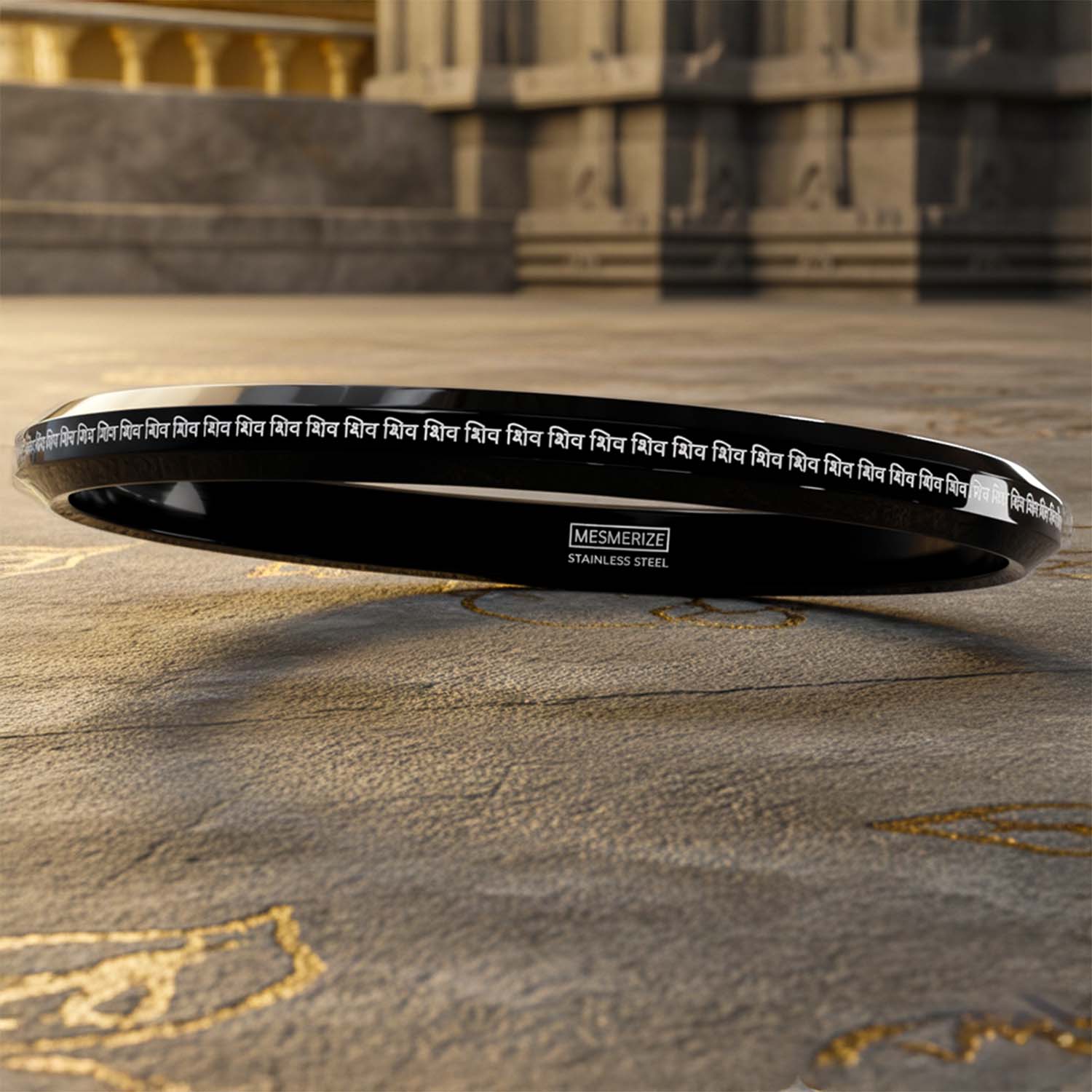 Shiv MicroCarved Round Kada Black