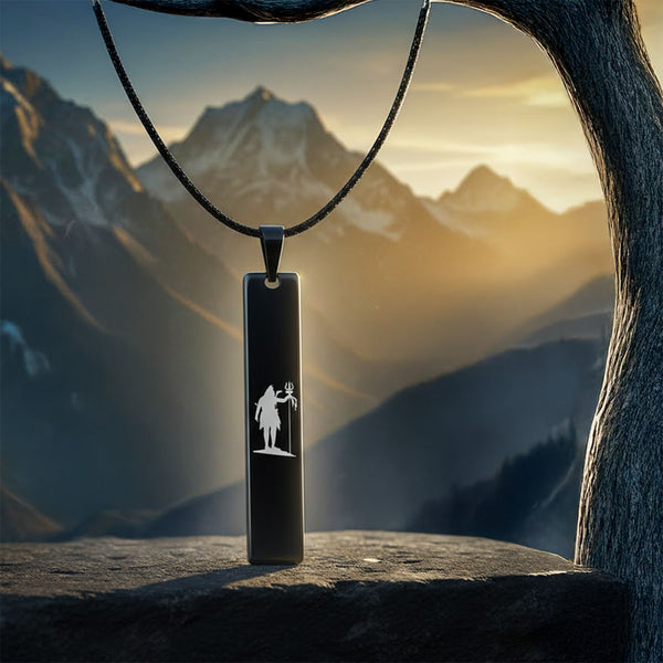 Shiv Mini Tag Necklace Black