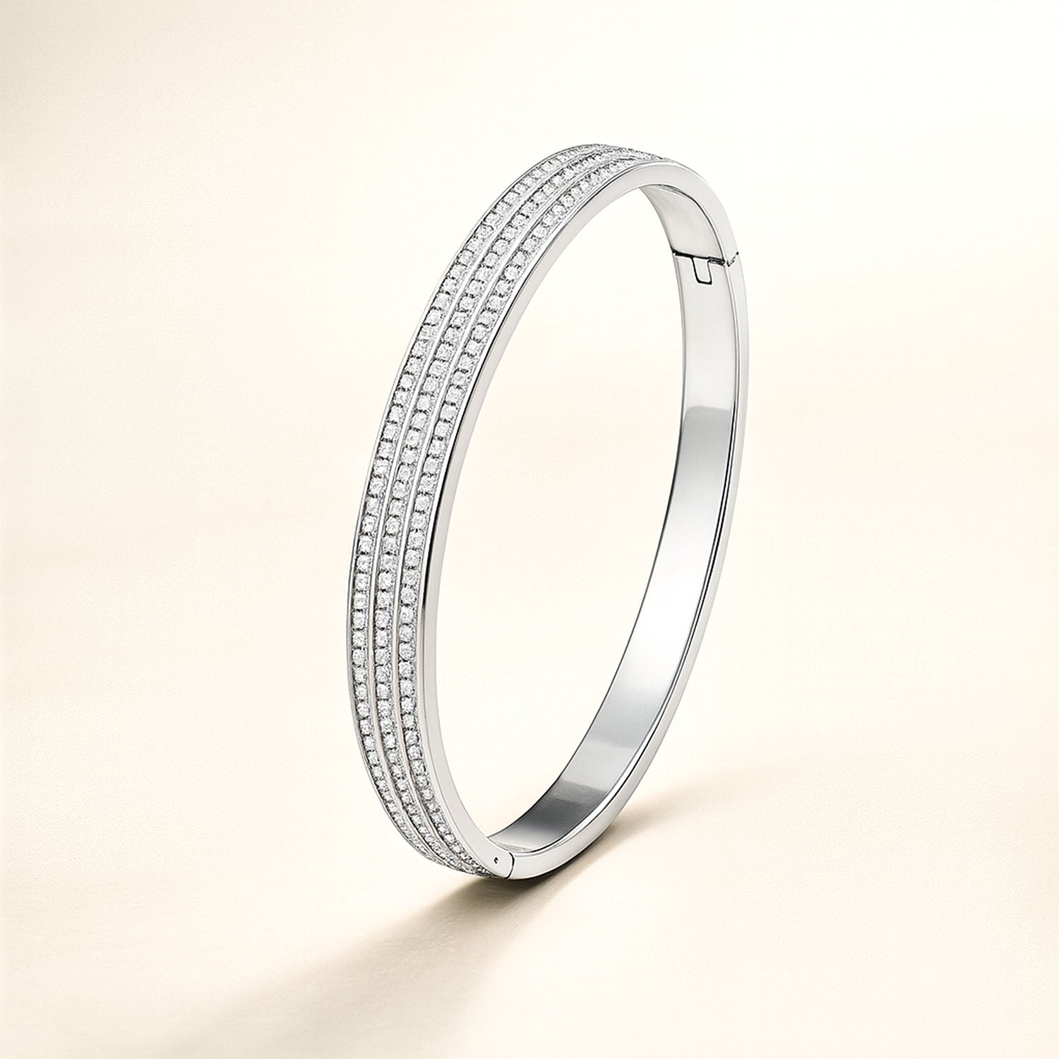 Sienna Diamond Kada Bracelet Silver