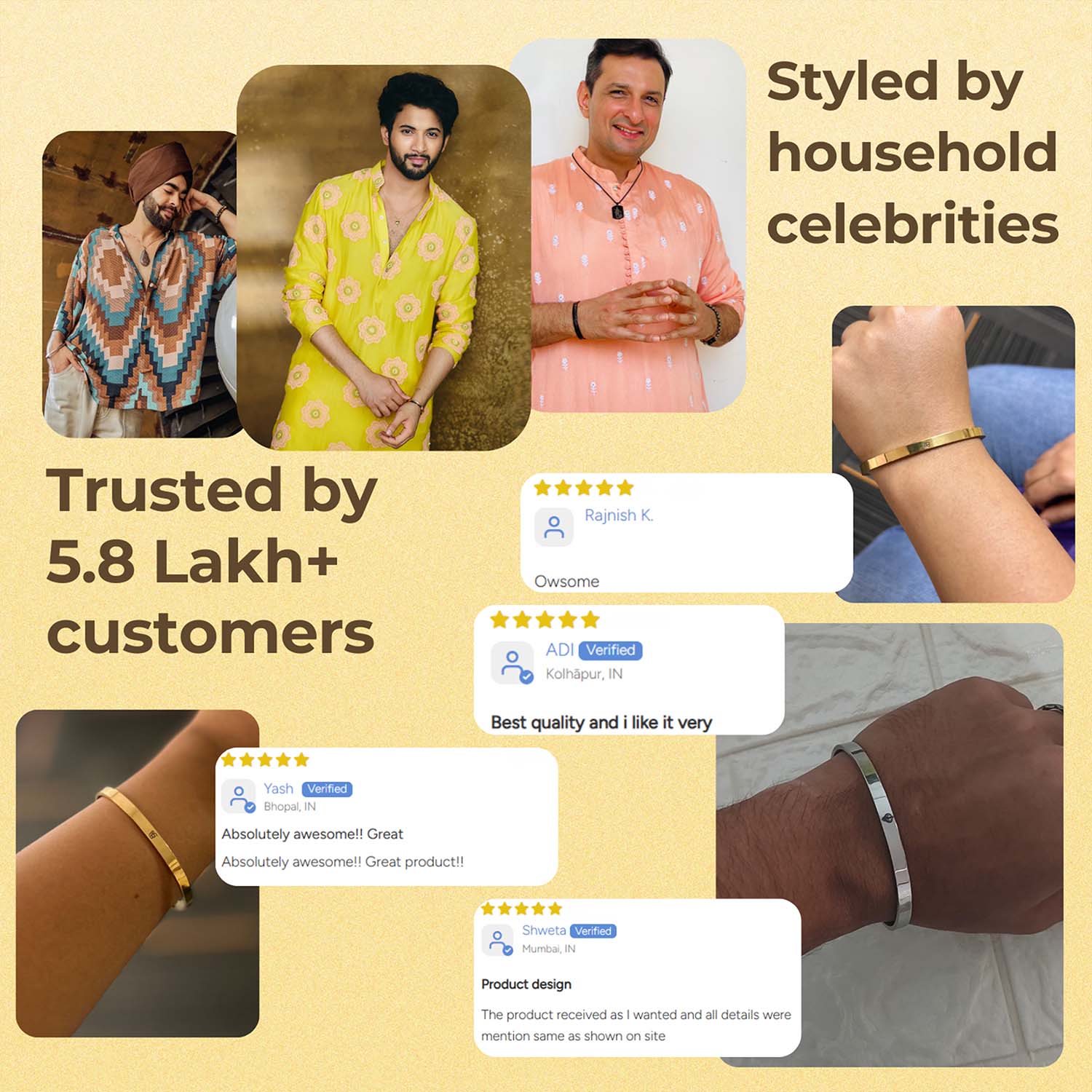 Khanda Gloss Cuff Adjustable Bracelet Gold