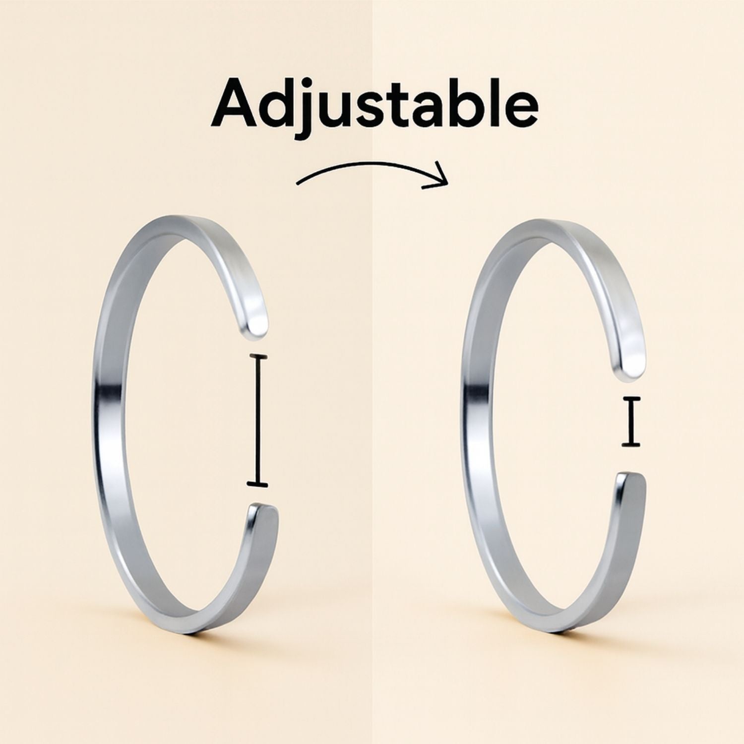 Mahakaal Gloss Cuff Adjustable Bracelet Silver