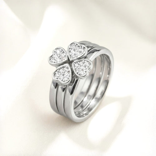 Silver Clover Heart
