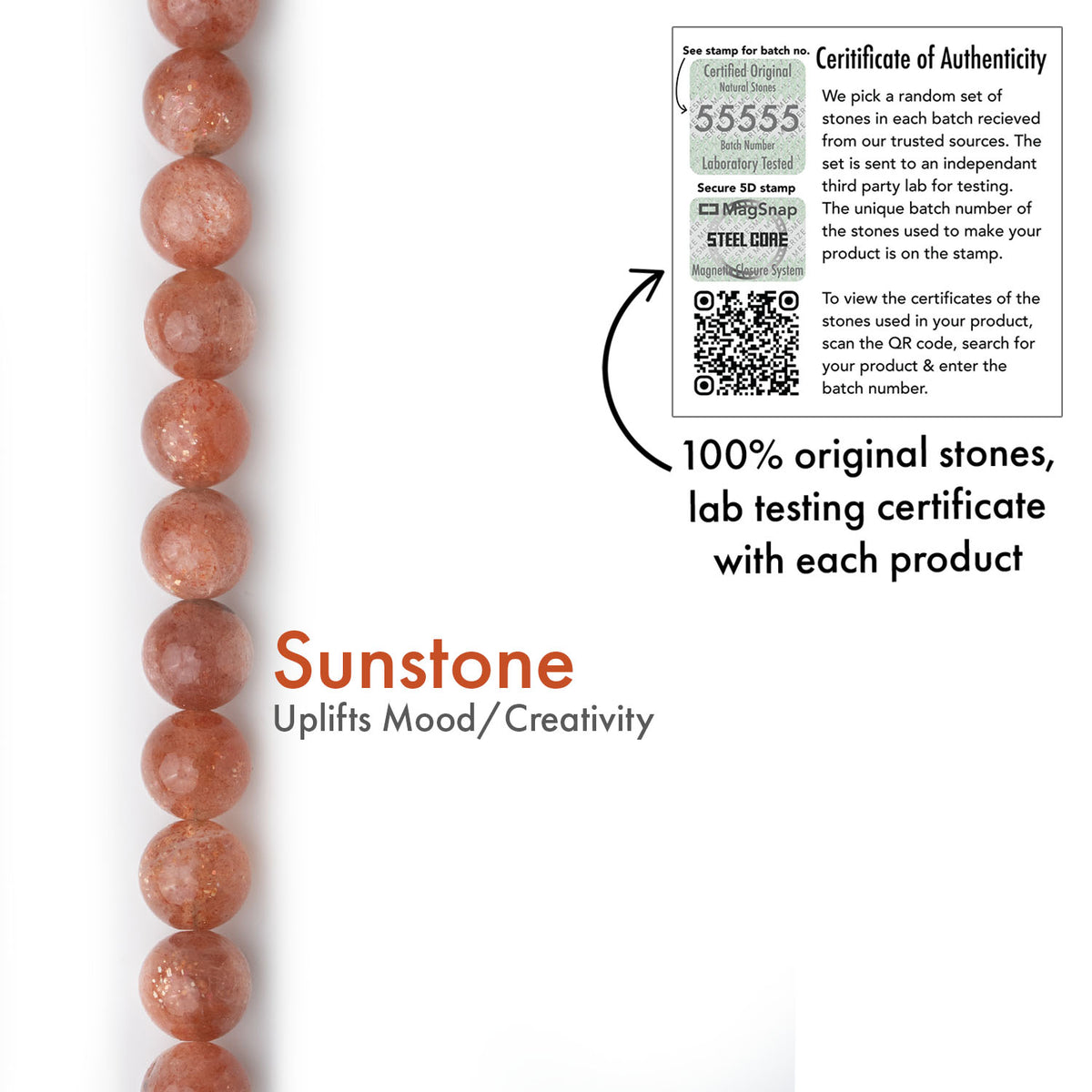 Positivity Sunstone Natural Stone Bracelet with Magsnap 2