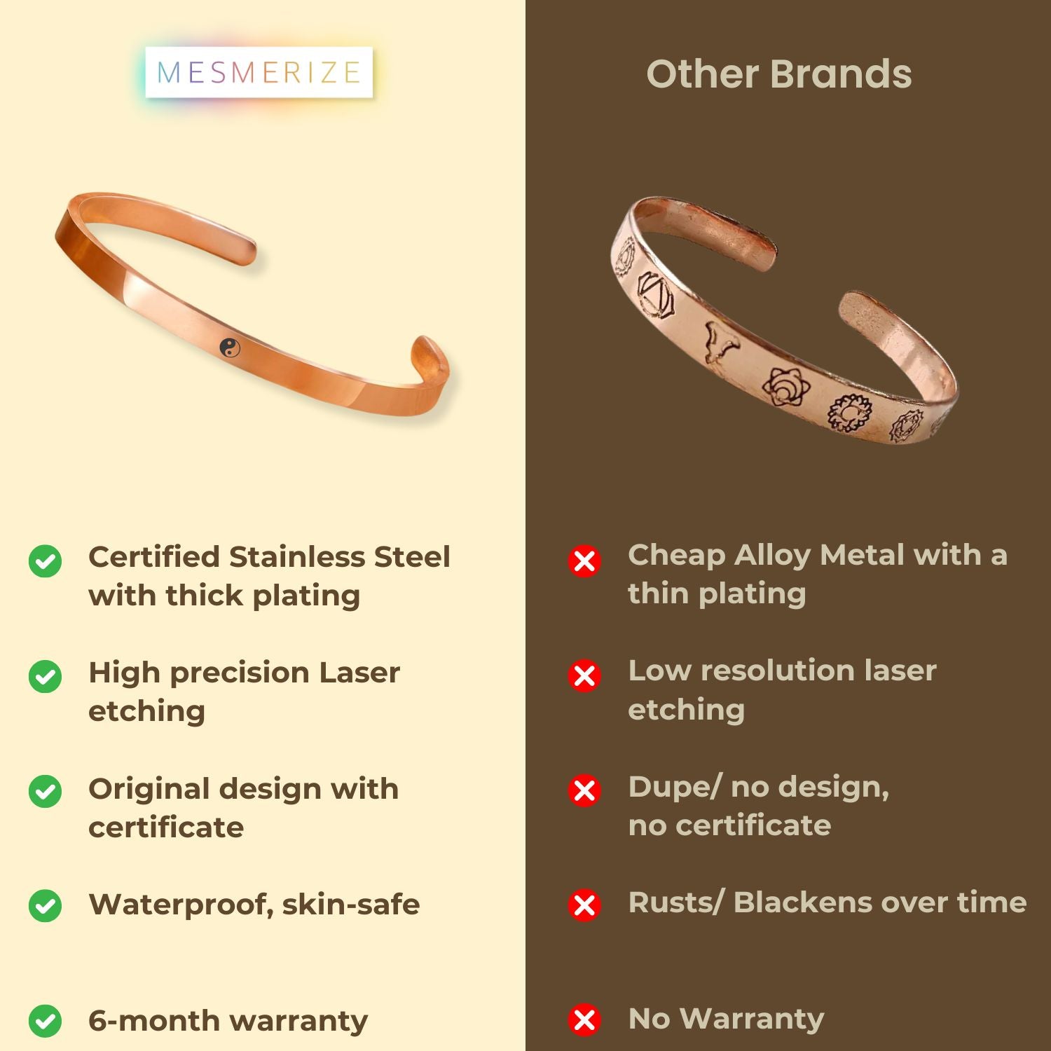 Yin Yang Gloss Cuff Adjustable Bracelet Gold