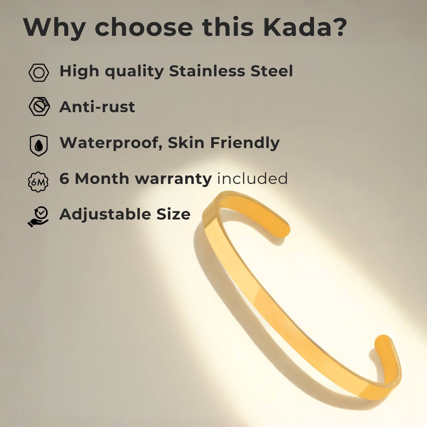 Mahakaal Gloss Cuff Adjustable Bracelet Black