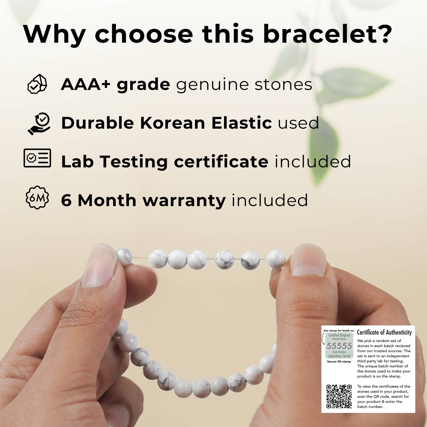 Dhanyog Natural Stone Bracelet Elastic