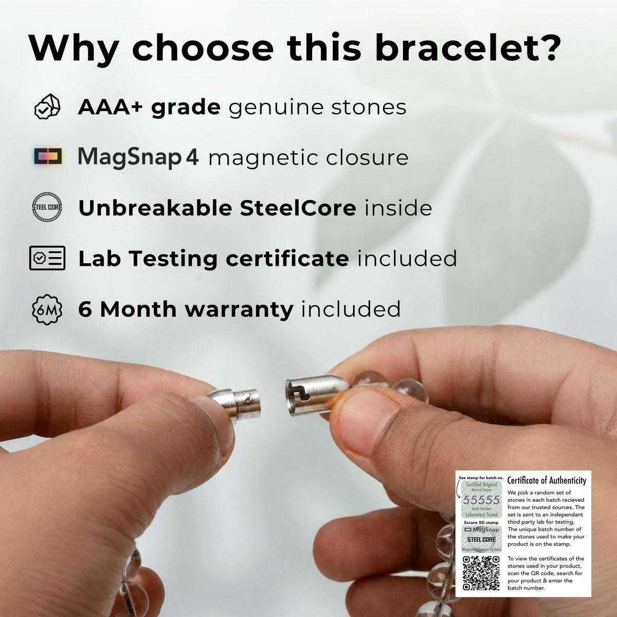 Karungali Natural Stone Bracelet with MagSnap 4
