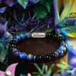 Knowledge Gloss Onyx And Lapis Lazuli Natural Stone Bracelet