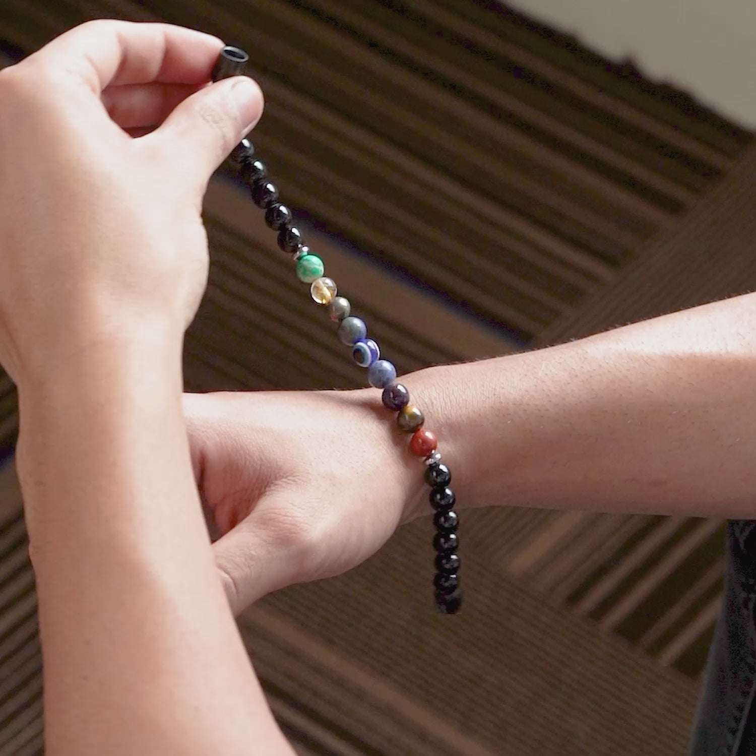 Sacred Saffordite & Garnet Natural Stone Bracelet With MagSnap2