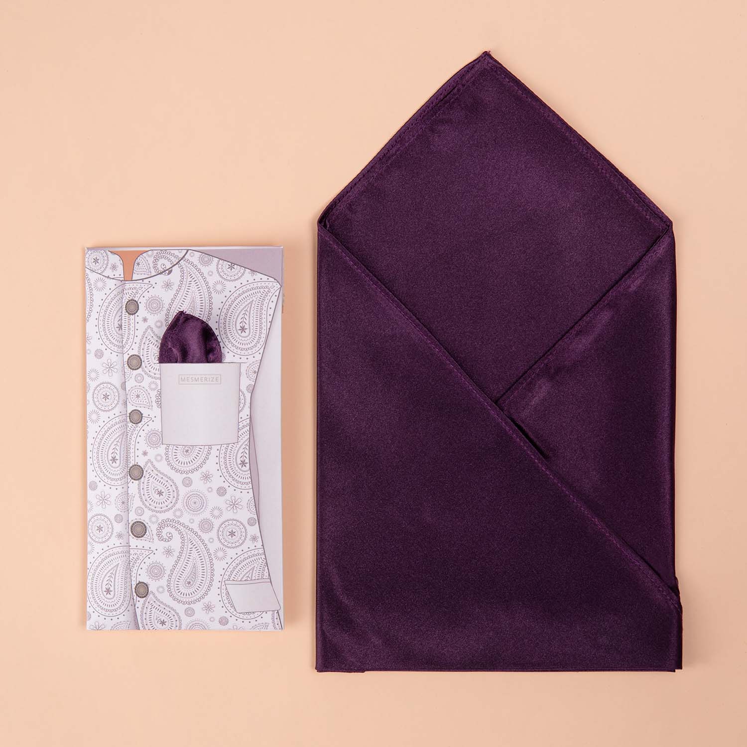 Travel Essentials Purple Satin Pocket Square